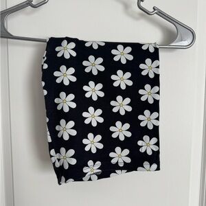 Levi's Black and White Daisy Biker Shorts